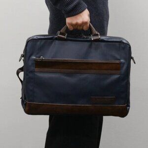 Master-Piece 2-Way Backpack Rucksack Navy Brown Made in Japan Nylon Leather